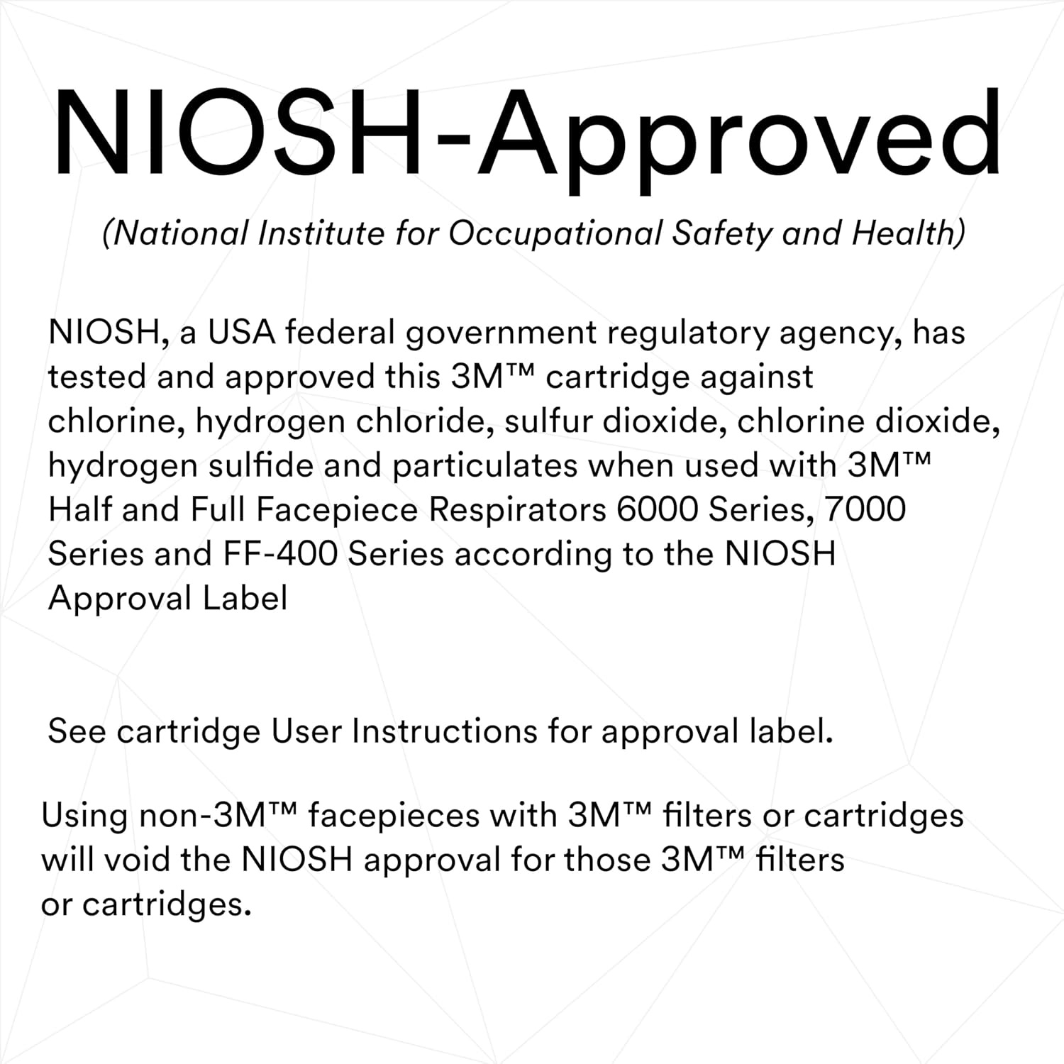image:image3M P100 Respirator CartridgeFilter 60922 1 Pair NIOSH APPROVED Helps Protect Against Chlorine Hydrogen Chloride Sulfur Dioxide Chlorine Dioxide Hydrogen Sulfide and Particulates