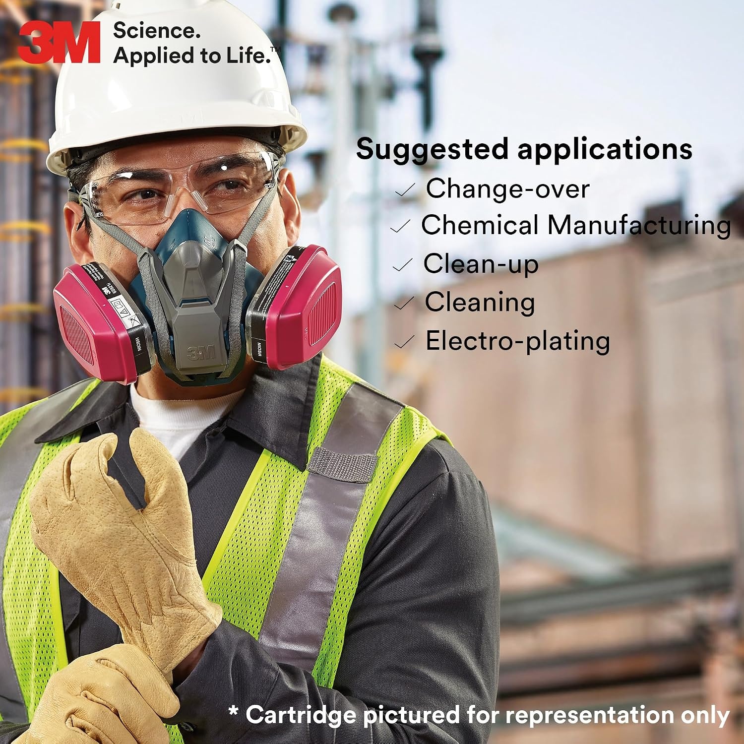 image:image3M P100 Respirator CartridgeFilter 60922 1 Pair NIOSH APPROVED Helps Protect Against Chlorine Hydrogen Chloride Sulfur Dioxide Chlorine Dioxide Hydrogen Sulfide and Particulates