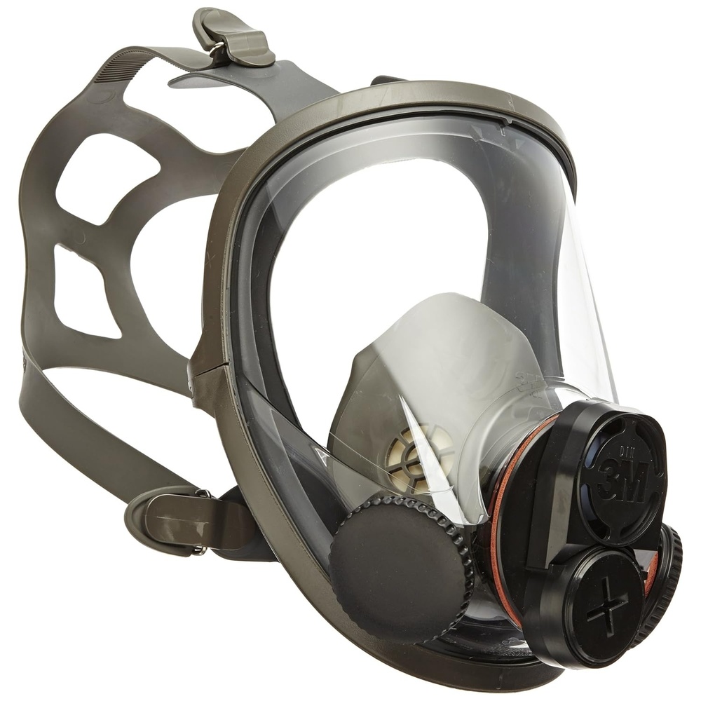 image:image3M Full Facepiece Reusable Respirator 6900DIN NIOSH Respiratory Protection Large Lens ANSI Lightweight Silicone Faceseal Cool Flow Valve Easy Clean Bayonet Connections Cleaning Sanding LMedium