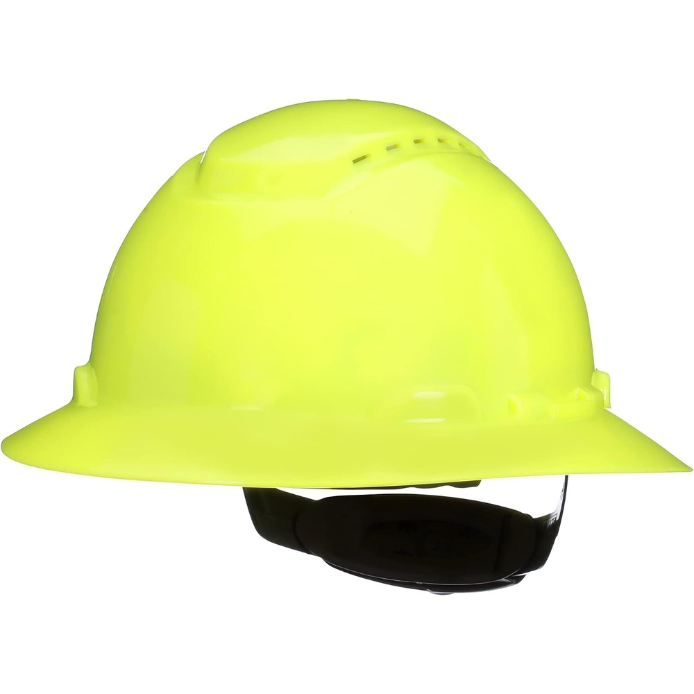 image:image3M Hard Hat SecureFit H800 Series Full Brim Style Safety Helmet with Uvicator Sensor 4Point Pressure Diffusion Ratchet Suspension ANSI Z871Hi Vis Yellow