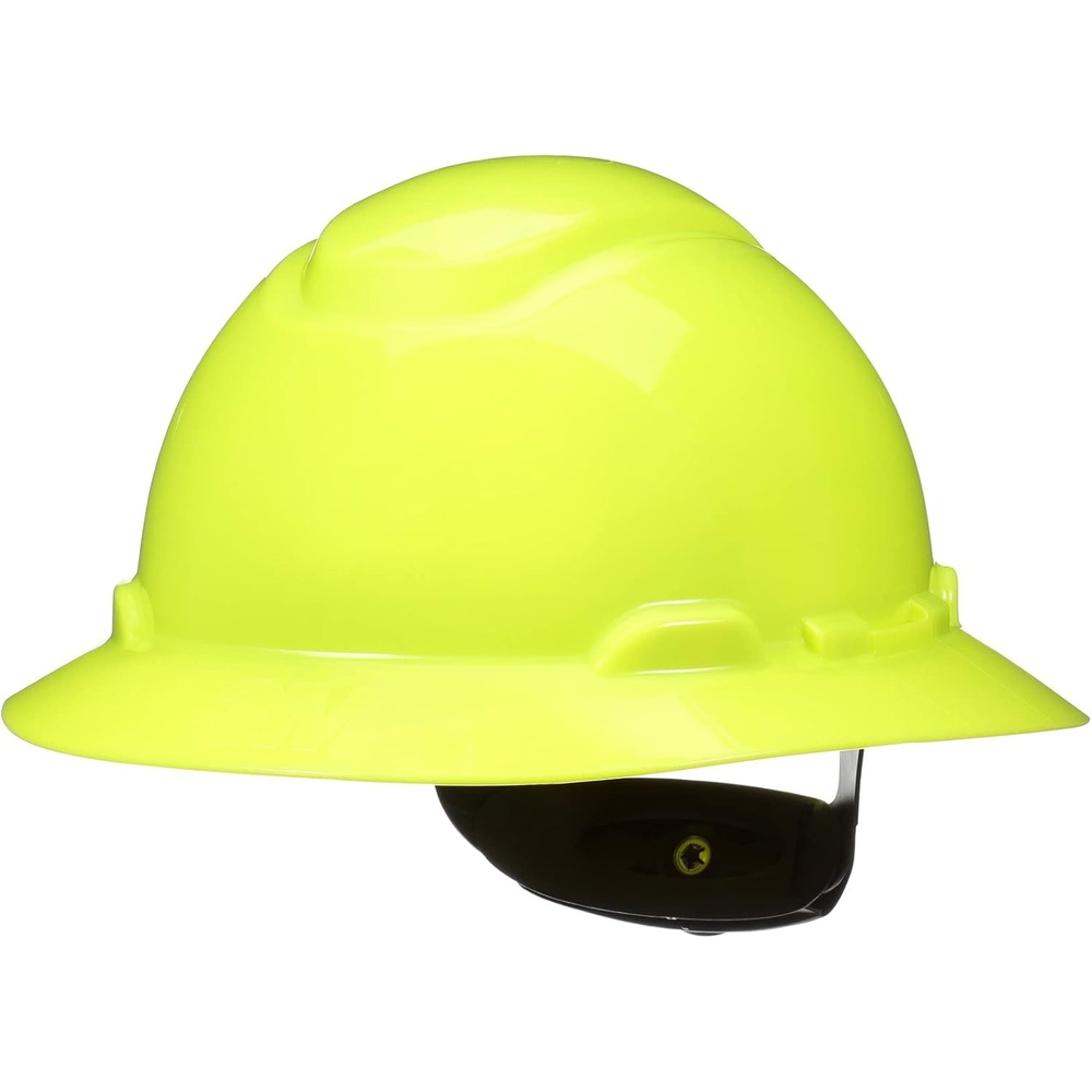 image:image3M Hard Hat SecureFit H800 Series Full Brim Style Safety Helmet with Uvicator Sensor 4Point Pressure Diffusion Ratchet Suspension ANSI Z871Hi Viz Yellow