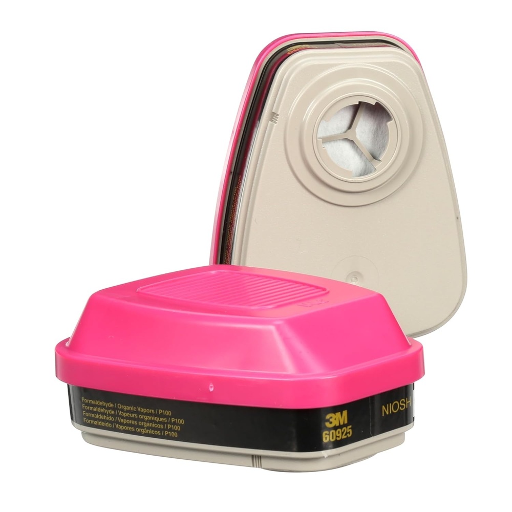 image:image3M P100 Respirator CartridgeFilter 60925 1 Pair NIOSH APPROVED Protects Against Formaldehyde Organic Vapors and Particulates Use in General Manufacturing Heavy Industrial Metal Production