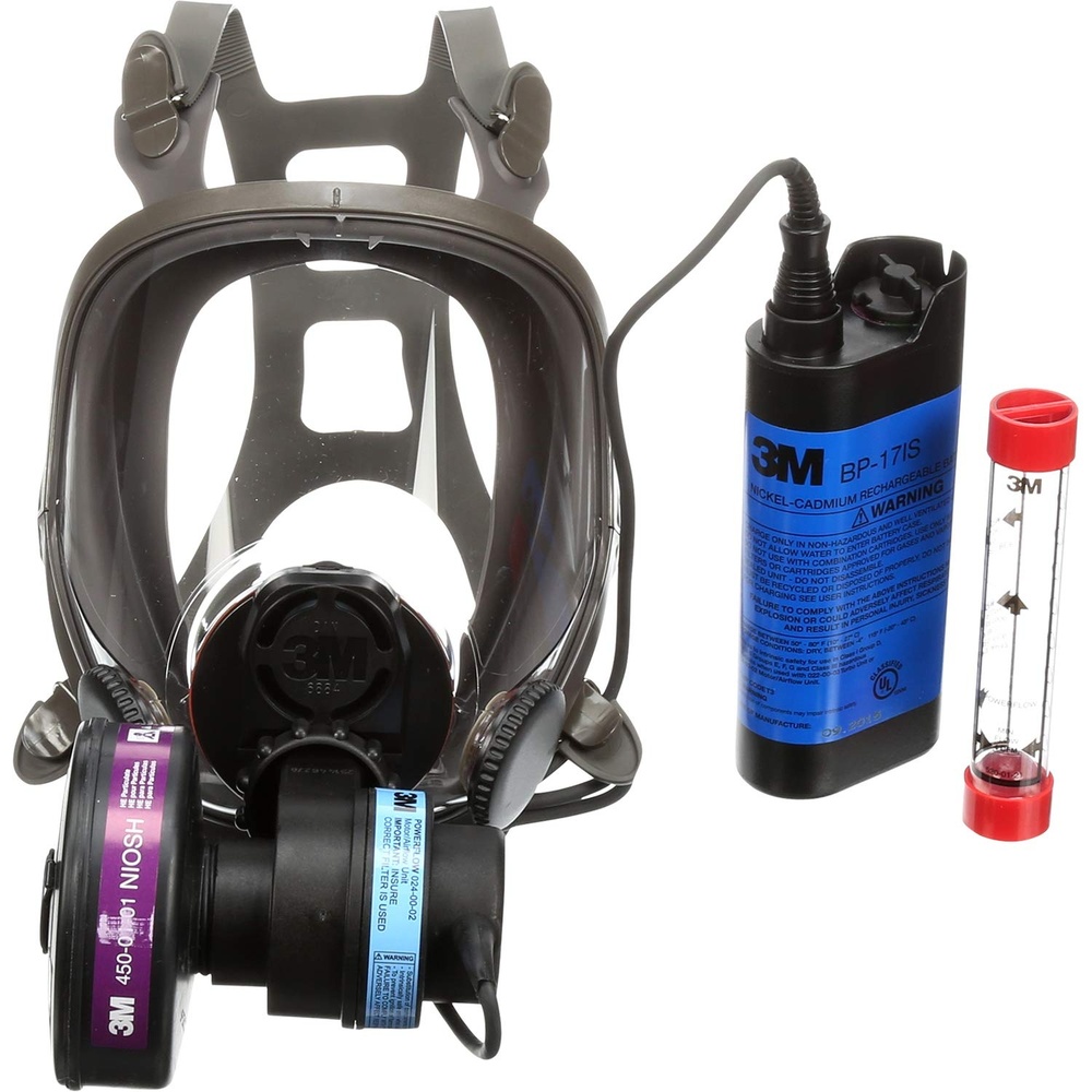 image:image3M Powerflow Powered Air Purifying Respirator Kit 6900PF FaceMounted Large Protection Against Dust Mist Fumes Lead Mold Asbestos Radionuclides Radon Daughterslarge