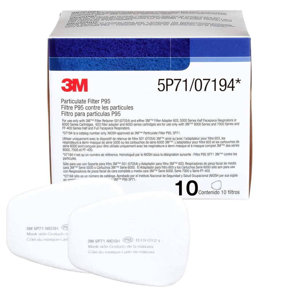 image:image3M Respirator Filter Replacement 5P71 5 Pairs P95 Must Be Used with 3M 5000 Respirators or 3M Cartridges 6000 Series