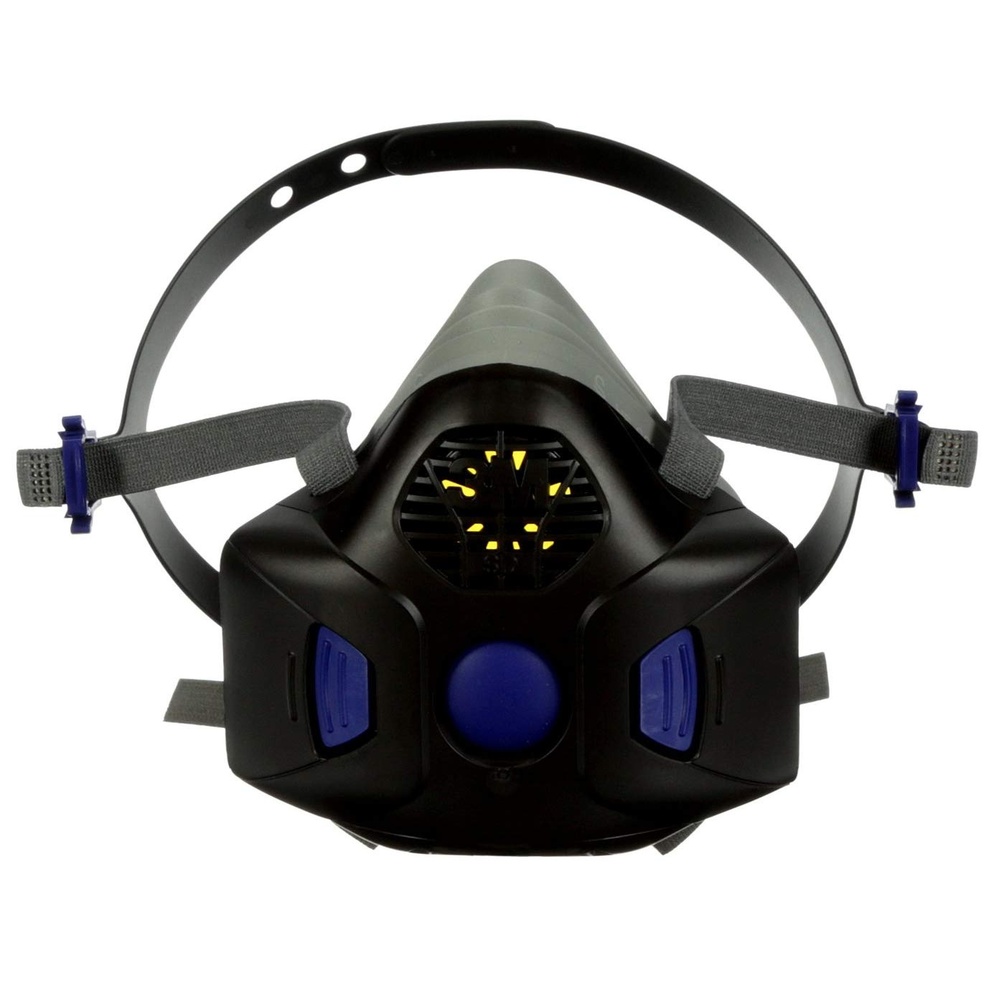 image:image3M Respirator Secure Click Half Face Reusable Respirator with Speaking Diaphragm and Push Button Seal Check HF803SD Sweeping Sanding Grinding Sawing Dust Large1 Count Pack of 1
