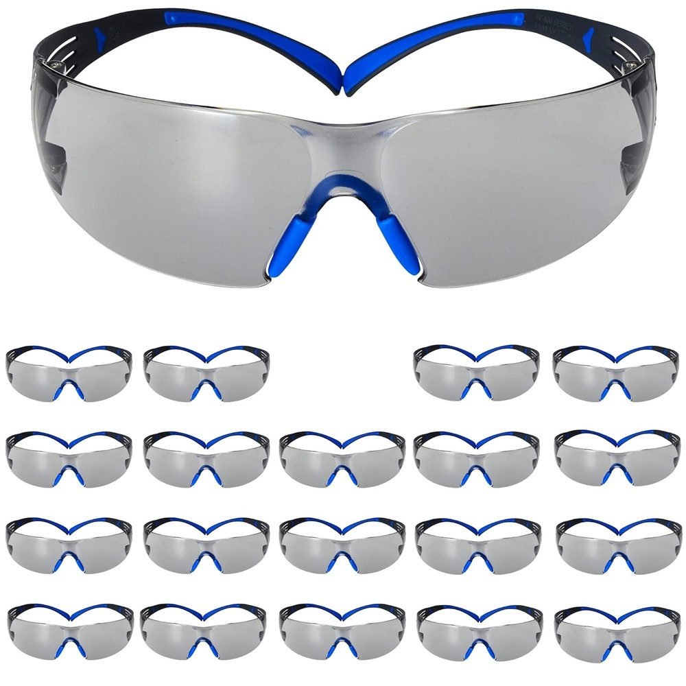 image:image3M Safety Glasses SecureFit 20 Pack ANSI Z87 Scotchgard AntiFog AntiScratch Orange Lens BrownBlack Frame Flexible TemplesIO Gray Lens  BlueGray Frame