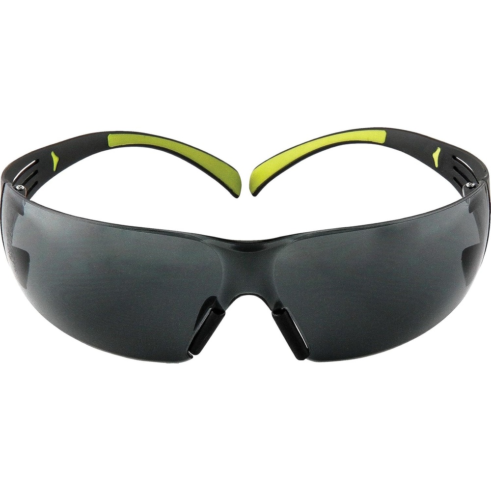 image:image3M Safety Glasses SecureFit 400 Series Pack of 20 AntiFog AntiScratch Lens DualInjected Temples Soft Nose Bridge Gray Lens BlackGreen Frame