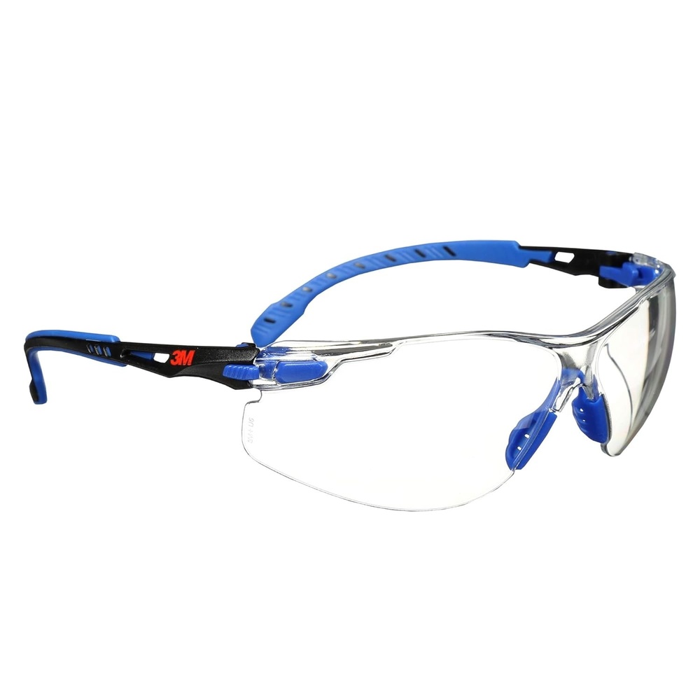 image:image3M Safety Glasses Solus 1000 S1207SGAF ANSI Z87 Scotchgard AntiFog Lens GreenBlack Frame IndoorOutdoor Gray Lens Padded Temple Soft Nosebridge UV Protection Premium Eye ProtectionClear Lens  BlueBlack Frame