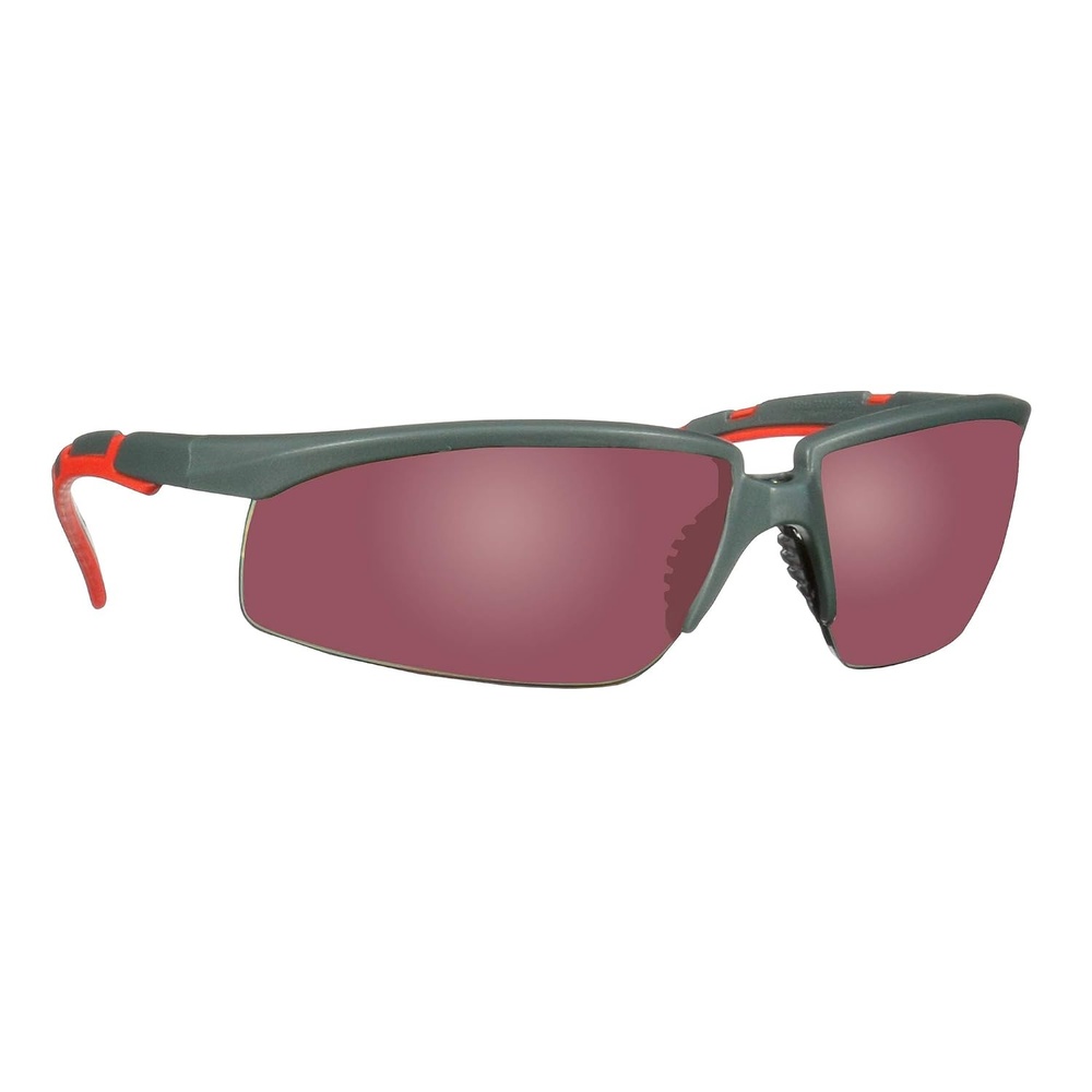 image:image3M Safety Glasses Solus 2000 Series ANSI Z87 Scotchgard AntiFog AntiScratch Grey Lens GreyTeal Frame Adjustable Ratchet Temples Pack of 1Red Mirror Lens  GrayRed Frame