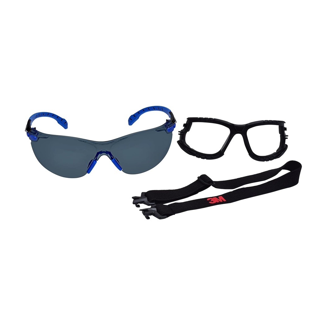 image:image3M Solus 1000Series S1102SGAFKT Foam Strap BlackBlue Grey Scotchgard Antifog Lens Pack of 1