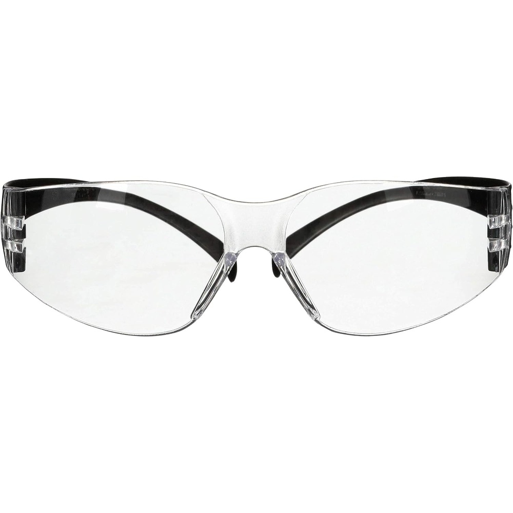 image:imageSecureFit 3M Safety Glasses 100 Series Pack of 1 Impact Rated ANSI Z87 Antiscratch Clear Lens Black Temples with SelfAdjusting Temples and Molded Nose Bridge SF101ASBLK