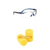 image:image3M Safety Glasses Solus 1000 S1207SGAF ANSI Z87 Scotchgard AntiFog Lens GreenBlack Frame IndoorOutdoor Gray Lens Padded Temple Soft Nosebridge UV Protection Premium Eye ProtectionSafety Glasses  Box of 200 Disposable Earplugs