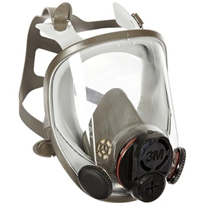 3M Full Facepiece Reusable Respirator 6900DIN, NIOSH, Respiratory Protection, Large Lens, ANSI, Lightweight, Silicone Faceseal, Cool Flow Valve, Easy Clean, Bayonet Connections, Cleaning, Sanding, L(Small)