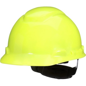 3M Hard Hat SecureFit H-700 Series Cap Style Safety Helmet with Uvicator Sensor, 4-Point Pressure Diffusion Ratchet Suspension(Hi-Vis Yellow)