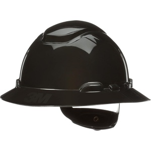 3M Hard Hat SecureFit H-800 Series Full Brim Style Safety Helmet with Uvicator Sensor, 4-Point Pressure Diffusion Ratchet Suspension, ANSI Z87.1(Black)