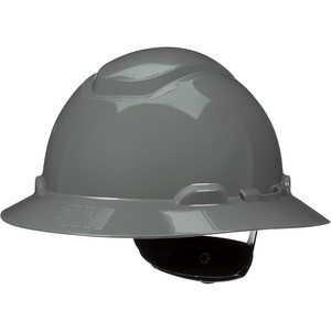 3M Hard Hat SecureFit H-800 Series Full Brim Style Safety Helmet with Uvicator Sensor, 4-Point Pressure Diffusion Ratchet Suspension, ANSI Z87.1(Gray)