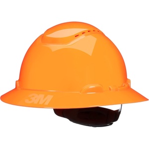 3M Hard Hat SecureFit H-800 Series Full Brim Style Safety Helmet with Uvicator Sensor, 4-Point Pressure Diffusion Ratchet Suspension, ANSI Z87.1(Hi Viz Orange)