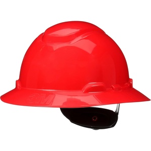 3M Hard Hat SecureFit H-800 Series Full Brim Style Safety Helmet with Uvicator Sensor, 4-Point Pressure Diffusion Ratchet Suspension, ANSI Z87.1(Red)