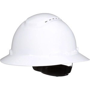 3M Hard Hat SecureFit H-800 Series Full Brim Style Safety Helmet with Uvicator Sensor, 4-Point Pressure Diffusion Ratchet Suspension, ANSI Z87.1(White)