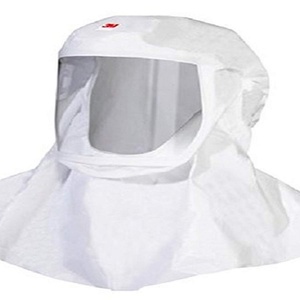 3M PAPR, Versaflo Hood S433L, For Powered Air Purifying Respirators, Integrated Head Suspension, Quick Release Swivel Connection, Medium/Large, 5/Case, tube clips, White