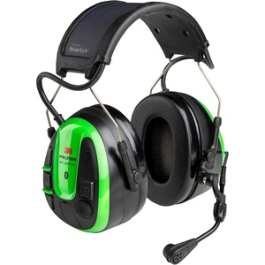 3M PELTOR WS ALERT XPV Headset, Solar Powered, MRX21A1WS7, Headband, Connected Equipment App, MultiPoint Bluetooth, Noise Cancelling Microphone, 22 dB, Green