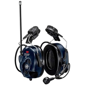 3M PELTOR WS LiteCom PRO III Headset, Neckband, Professional Grade Durability, Wireless Two-Way Communication Radio, Bluetooth, Boom Microphone, Navy Blue, MT73H7B4D10NA(Hard Hat Attached)