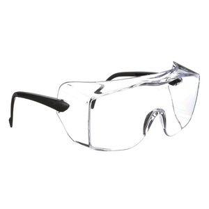 3M Safety Glasses, OX, Fits Over the Glasses (OTG), 20 Pack, ANSI Z87, Anti-Fog Clear Lens, Black Secure Grip Frame(Black Frame)