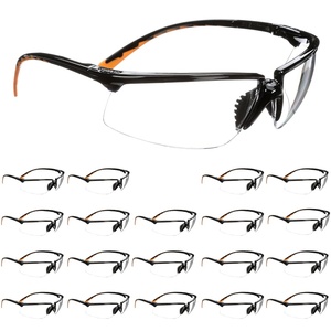 3M Safety Glasses, Privo, 20 Pack, ANSI Z87, Anti-Fog Gray Lens, Black/Orange Frame, European Style(Clear Lens  Black/Orange Frame)