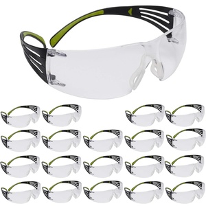 3M Safety Glasses, SecureFit, 20 Pack, ANSI Z87, Scotchgard Anti-Fog Anti-Scratch, Orange Lens, Brown/Black Frame, Flexible Temples(Clear Lens  Green/Black Frame With Flexible Temples)