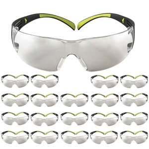 3M Safety Glasses, SecureFit, 20 Pack, ANSI Z87, Scotchgard Anti-Fog Anti-Scratch, Orange Lens, Brown/Black Frame, Flexible Temples(I/O Mirror Lens  Green/Black Frame)