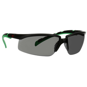 3M Safety Glasses, Solus 2000 Series, Anti-Scratch, IR Shade 5.0 Gray Lens, Black/Green Temples, Pack of 1(Ir Shade 3.0 Gray Lens)