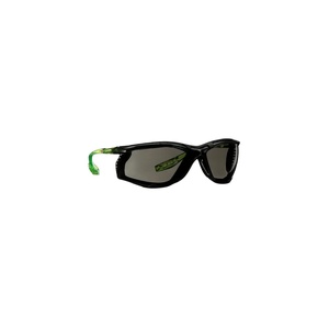 3M Safety Glasses, Solus CCS Series, ANSI Z87, Scotchgard Anti-Fog Coating, Gray I/O Lens, Pack of 1, Corded Ear Plug Control System, 99.9% UV Protection, SCCS07SGAF-GRN(Gray Lens  Green/Black Frame With Foam Gasket)