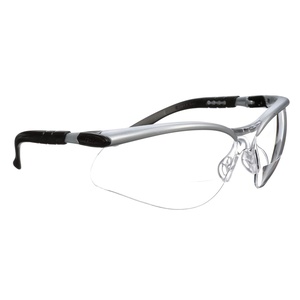 3M Safety Glasses with Readers, BX, +2.0, ANSI Z87, Anti-Fog Anti-Scratch Gray Lens, Silver Frame, Adjustable Length Temples and Lens Angle(Clear Lens (+1.5)  Silver/Black Frame)
