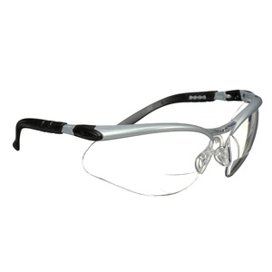 3M Safety Glasses with Readers, BX, +2.0, ANSI Z87, Anti-Fog Anti-Scratch Gray Lens, Silver Frame, Adjustable Length Temples and Lens Angle(Clear Lens (+2.0)  Silver Frame)