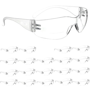 3M Safety Glasses with Readers, Virtua, +1.5 Diopter, Pack of 20, Anti-Fog Clear Lens, Clear Frame, Unisex Eye Protection, ANSI Z87, Magnifiying Bifocal Readers(2.0 Diopter)