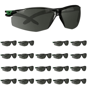 3M Safety Glasses,500 Series, 20 Pack, Impact Rated ANSI Z87, Adjustable Ratchet Temples, Sporty Protective Eyewear, Anti-Fog Anti-Scratch Clear Lens, Black Frame(Clear Lens/Black Frame)