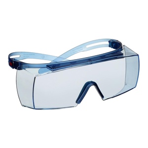 3M SecureFit 3700 Series, 1 Pair, Blue Temples, Scotchgard Anti-Fog Coating, Light Blue OTG Lens, SF3704SGAF-BLU