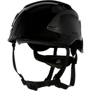 3M SecureFit Safety Helmet with 6 Point Suspension System and Chin Strap, for Construction and Heavy Infrastructure and Working at Height(Black)
