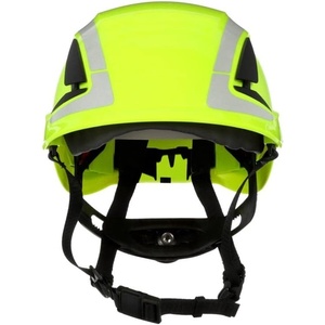 3M SecureFit Safety Helmet with 6 Point Suspension System and Chin Strap, for Construction and Heavy Infrastructure and Working at Height(High Visibility Green)