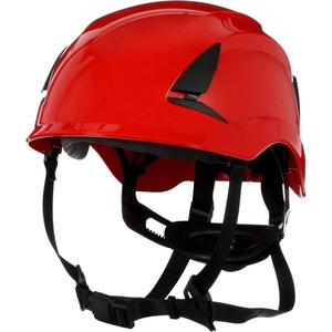 3M SecureFit Safety Helmet with 6 Point Suspension System and Chin Strap, for Construction and Heavy Infrastructure and Working at Height(Red)