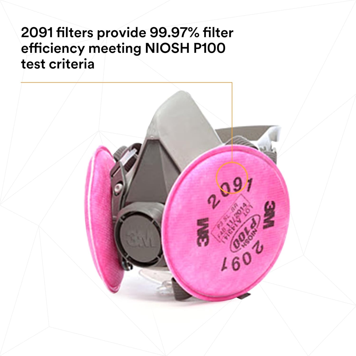 image:image3M Half Facepiece Reusable Respirator Assembly Kit 6191 Size Small P100 Lightweight Comfortable Easy to Adjust Includes 2091 Particulate Filter Welding Soldering Asbestos