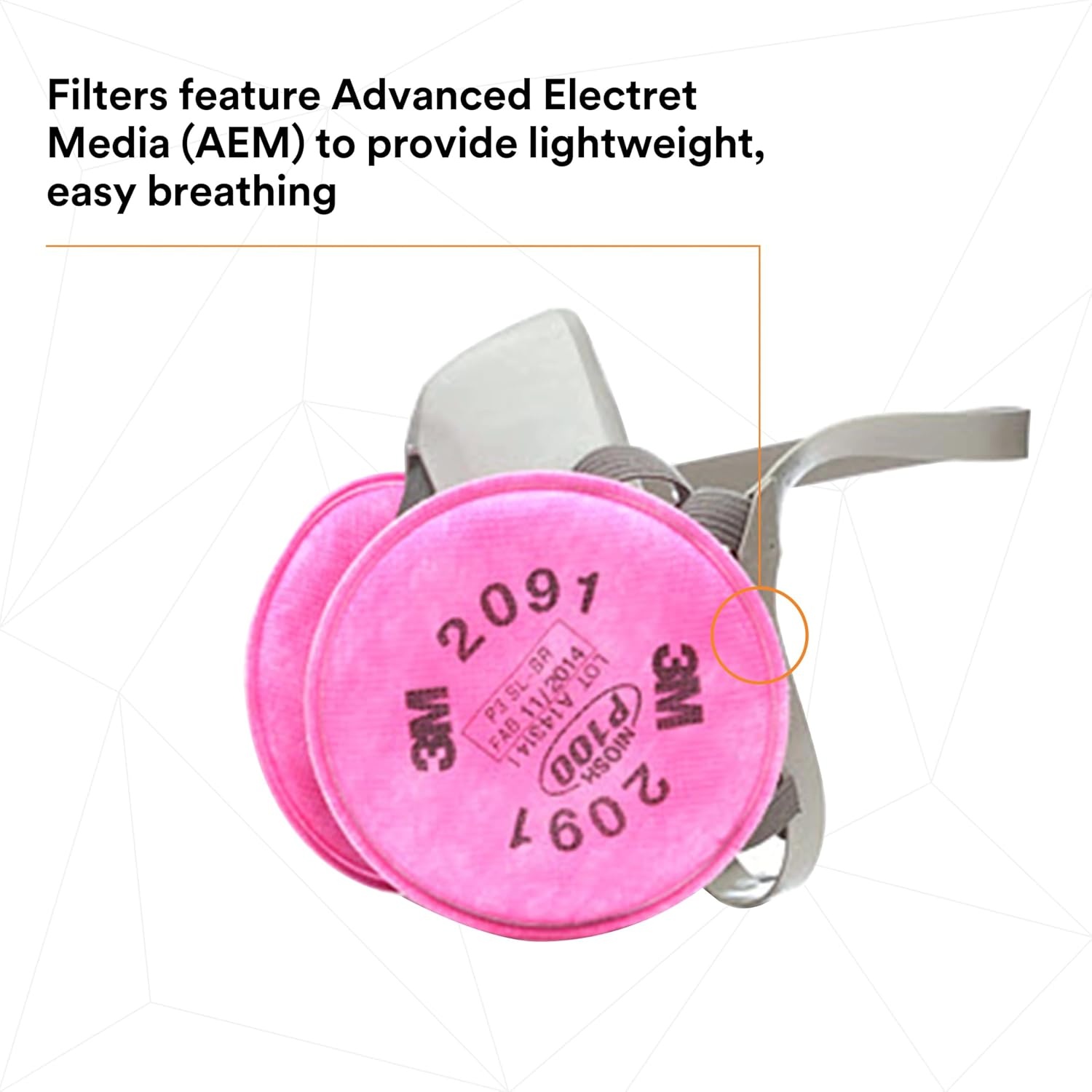 image:image3M Half Facepiece Reusable Respirator Assembly Kit 6191 Size Small P100 Lightweight Comfortable Easy to Adjust Includes 2091 Particulate Filter Welding Soldering Asbestos