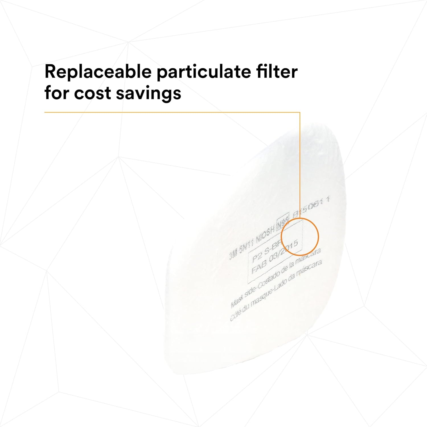 image:image3M N95 Respirator Filter 5N11 Disposable Helps Protect Against NonOil Based Particulates Use With 3M 5000 Series Respirators or 6000 Series Gas and Vapor Cartridges 10 Pack
