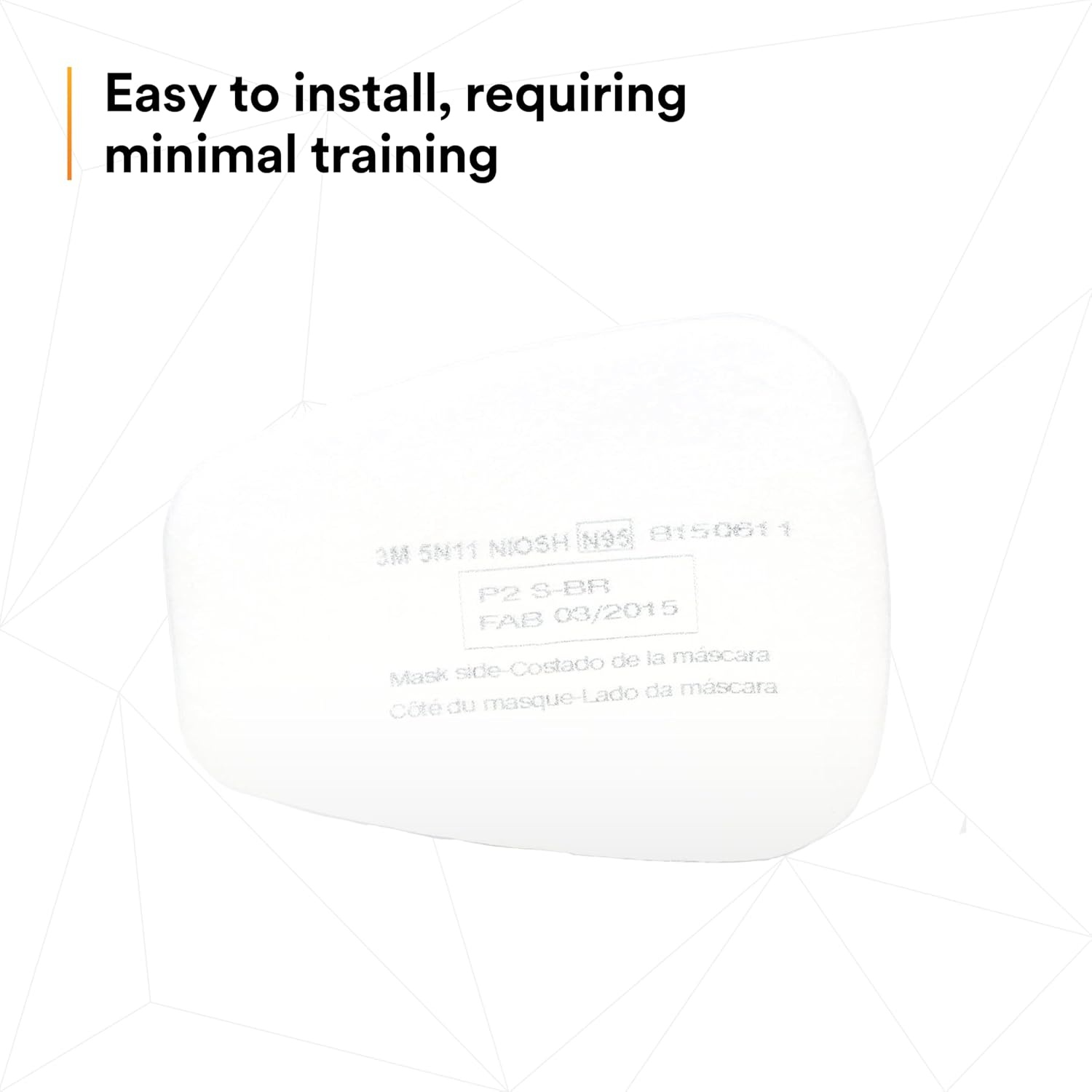 image:image3M N95 Respirator Filter 5N11 Disposable Helps Protect Against NonOil Based Particulates Use With 3M 5000 Series Respirators or 6000 Series Gas and Vapor Cartridges 10 Pack