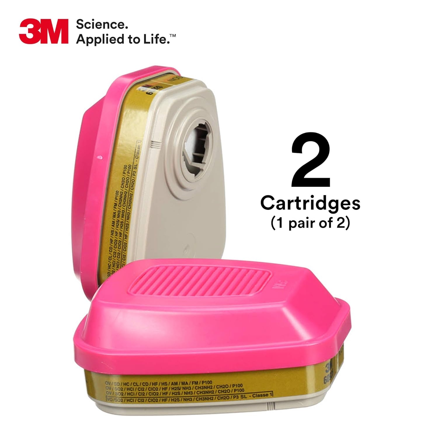 image:image3M P100 Respirator CartridgeFilter 60926 1 Pair NIOSH Helps Protect Against Organic Vapors Acid Gases Ammonia Methylamine Formaldehyde and Particulates