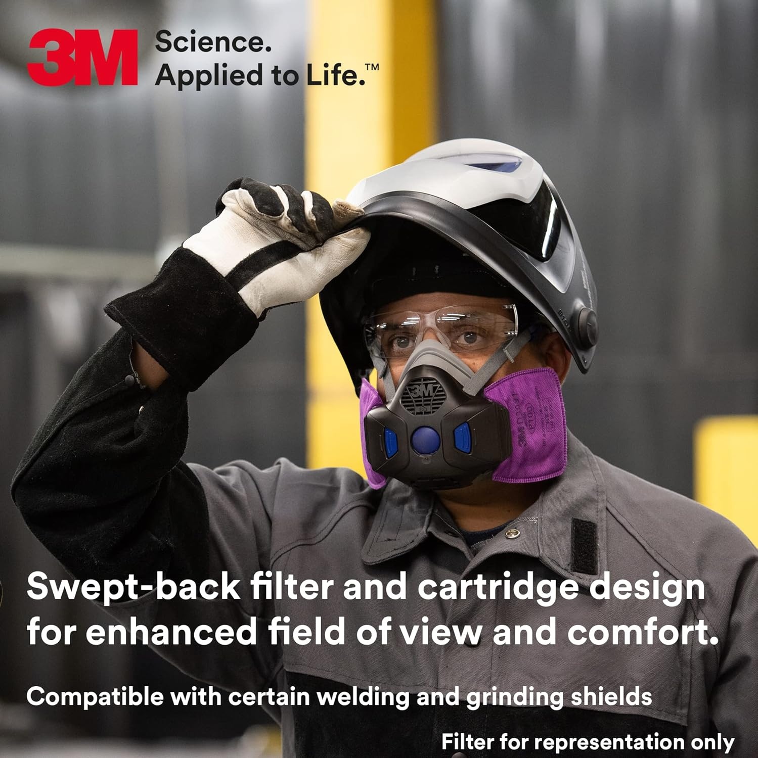 image:image3M P95 Respirator Filter Secure Click D7P71 Oil and NonOil Based Particulates For 3M Secure Click Half Face Reusable Respirator HF800 Series 20Pack