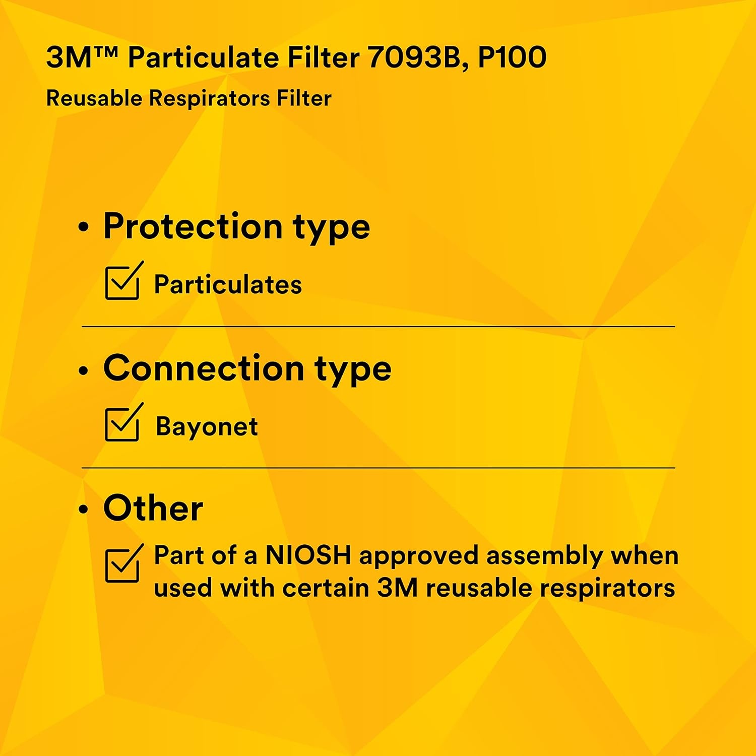 image:image3M Respirator Cartridge Filter Hydrogen Fluoride Lead Asbestos Cadmium Arsenic MDA Metal Welding Soldering Brazing Torch Cutting Pouring P100 7093C Case of 30 Pairs 60 Filters1 Count Pack of 2