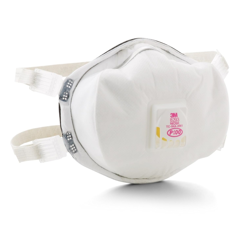 image:image3M Disposable Particulate Cup Respirator 8293 P100 with Cool Flow Exhalation Valve NIOSH APPROVED Adjustable Buckle Straps and Noseclip Face Seal Individually Packaged