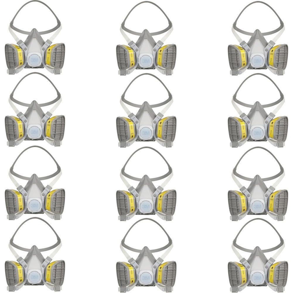image:image3M Half Facepiece Disposable Respirator Assembly Pack of 12 Organic VaporAcid Gas Cartridges Permanently AttachedSmall