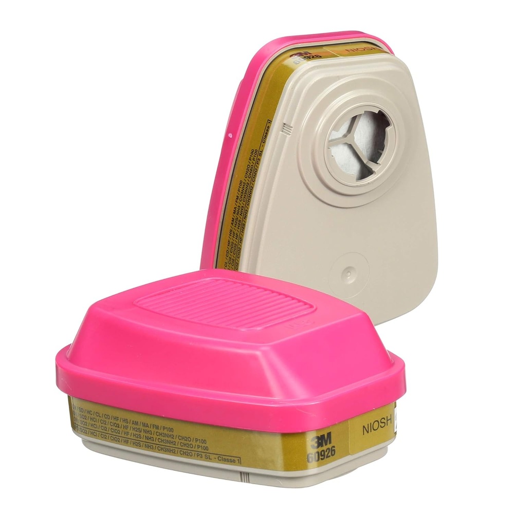 image:image3M P100 Respirator CartridgeFilter 60926 1 Pair NIOSH Helps Protect Against Organic Vapors Acid Gases Ammonia Methylamine Formaldehyde and Particulates